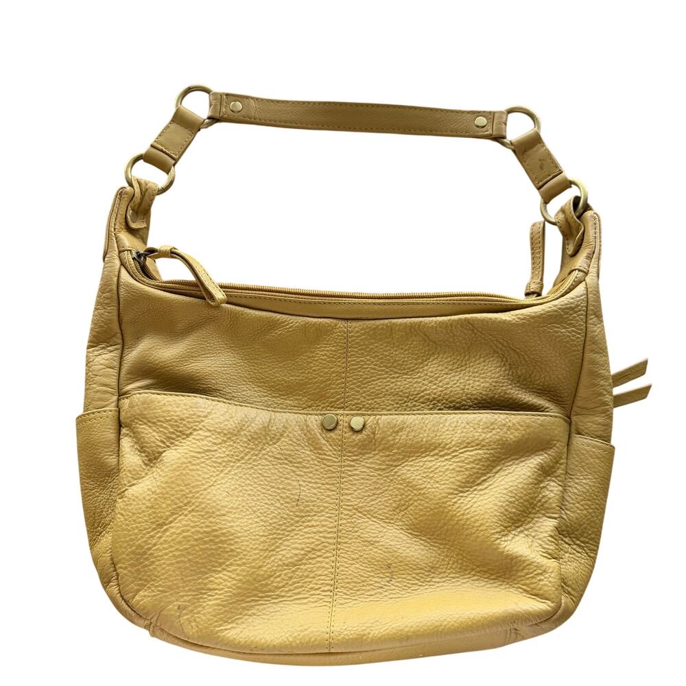 Vintage great American leatherworks yellow handbag shoulder bag purse boho retro